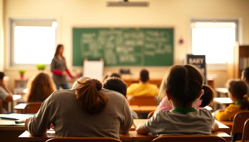 A detailed comparison of two distinct teaching models, illuminated by a warm, softly-lit classroom setting. In the foreground, a vibrant, engaging direct instruction (DI) lesson unfolds, with a teacher leading students through a clear, structured approach. In the middle ground, a more open-ended, student-centered inquiry-based learning scenario takes shape, fostering independent exploration and discovery. The background subtly hints at the broader educational landscape, suggesting the nuances and considerations that inform the selection of appropriate pedagogical strategies. The overall composition conveys a thoughtful, balanced perspective on the complementary nature of these learning models.