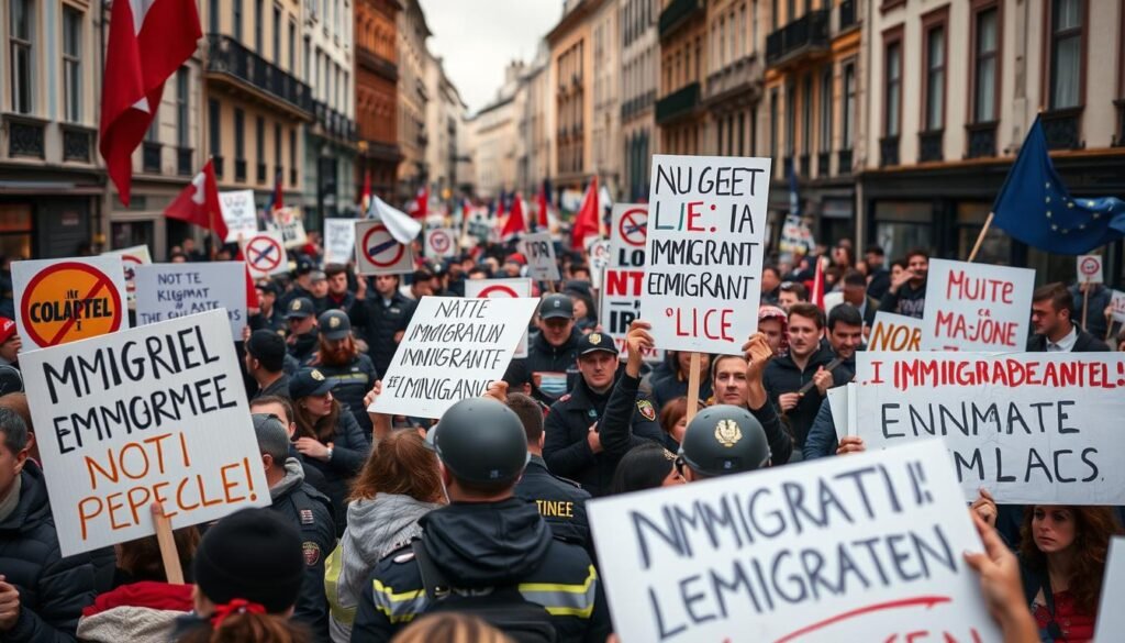 Demonstrasi anti-imigran di kota Eropa menunjukkan tantangan Politik Imigrasi di Eropa