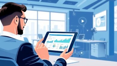 Ilustrasi transformasi digital dalam bisnis modern dengan sistem pembayaran digital