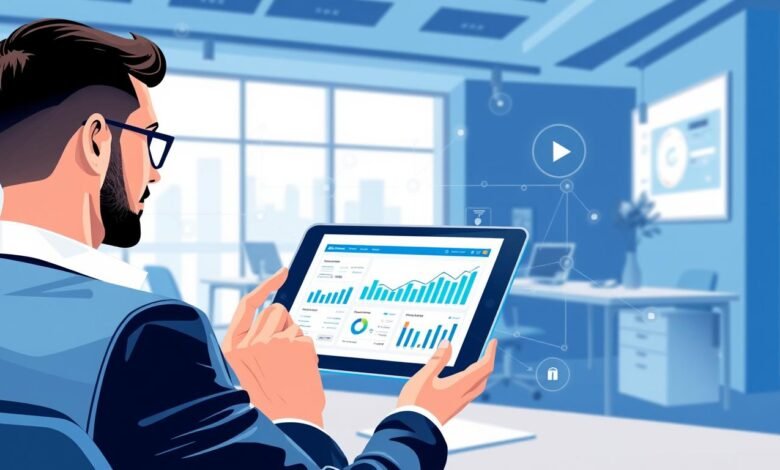 Ilustrasi transformasi digital dalam bisnis modern dengan sistem pembayaran digital