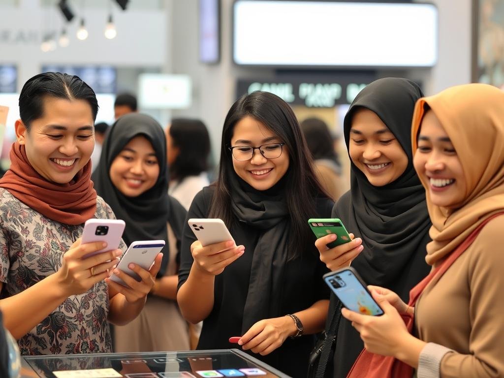 Pelanggan menggunakan berbagai metode pembayaran digital untuk transaksi yang fleksibel