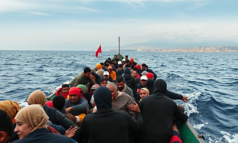 Pengungsi menyeberangi Laut Mediterania menuju Eropa dalam perjalanan berbahaya mencari suaka dan Politik Imigrasi di Eropa yang lebih baik
